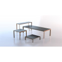 Table carrée design aluminium, 2 personnes, Frame 70 noir, Vondom, 70x70xH74 cm