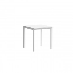 Table carrée design aluminium, 2 personnes, Frame 70 blanc laqué, plateau HPL blanc intégral, Vondom, 70x70xH74 cm