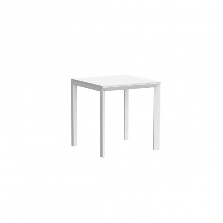 Table carrée design aluminium, 2 personnes, Frame 70 blanc laqué, plateau  HPL blanc intégral, Vondom, 70x70xH74 cm