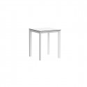 Table carrée design aluminium, 2 personnes, Frame 70 blanc, plateau blanc bords noirs, Vondom, 70x70xH74 cm