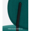 Petit fauteuil design confortable, Blume 2951, Pedrali, tissu Jaali Kvadrat, rose, structure laiton, 63x63xH76,5 cm