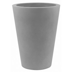 Lot de 2 Pots Cone haut diamètre 50 x hauteur 65 cm, simple paroi, Vondom gris argent