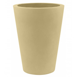 Lot de 2 Pots Cone haut diamètre 50 x hauteur 65 cm, simple paroi, Vondom beige