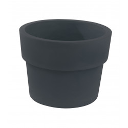 Lot de 2 Pots Vaso diamètre 60 x hauteur 46 cm, simple paroi, Vondom gris anthracite