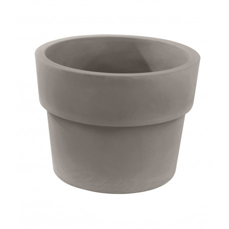 Lot de 2 Pots Vaso diamètre 60 x hauteur 46 cm, simple paroi, Vondom taupe