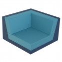 Canapé composable outdoor Pixel, module d'angle bleu marine, Vondom, tissu Glad Aquamarina 1003